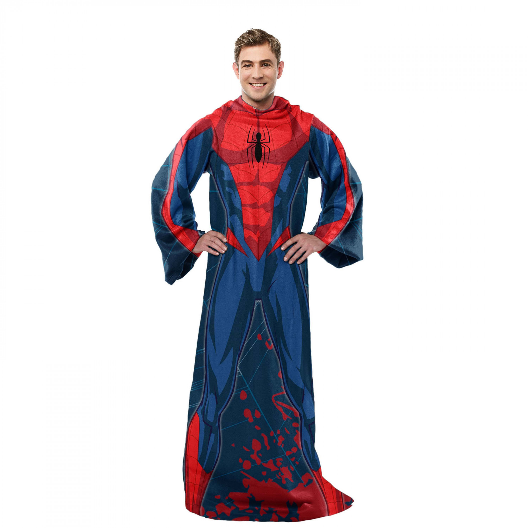 Spider-Man Silk Touch Comfy Throw Blanket with Sleeves 48" x 71"